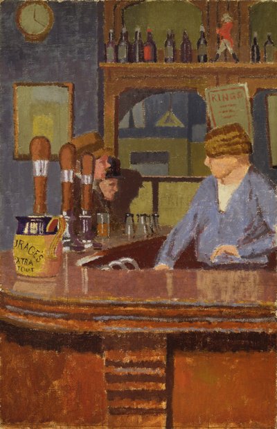 Pub Princess of Wales, Trafalgar Square : Mme Francis derrière le bar, c.1931 - Malcolm Drummond